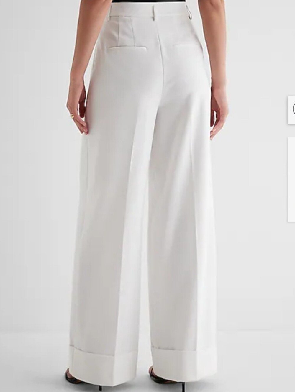 Express White Super High-Waist Wide-Leg Trousers - Picture 2 of 10